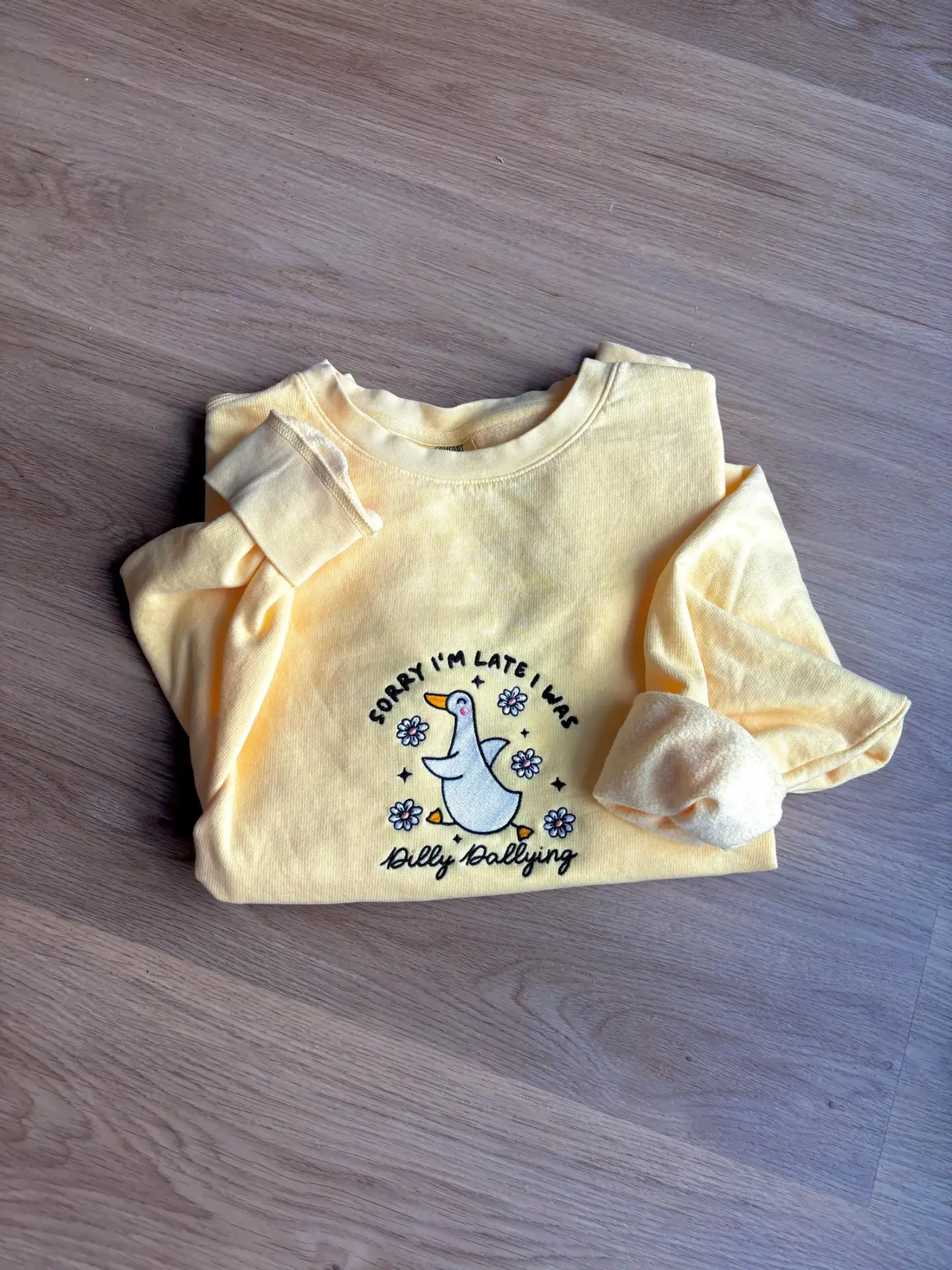 Embroidered Goose Sweatshirt: Quirky Crewneck Sweater