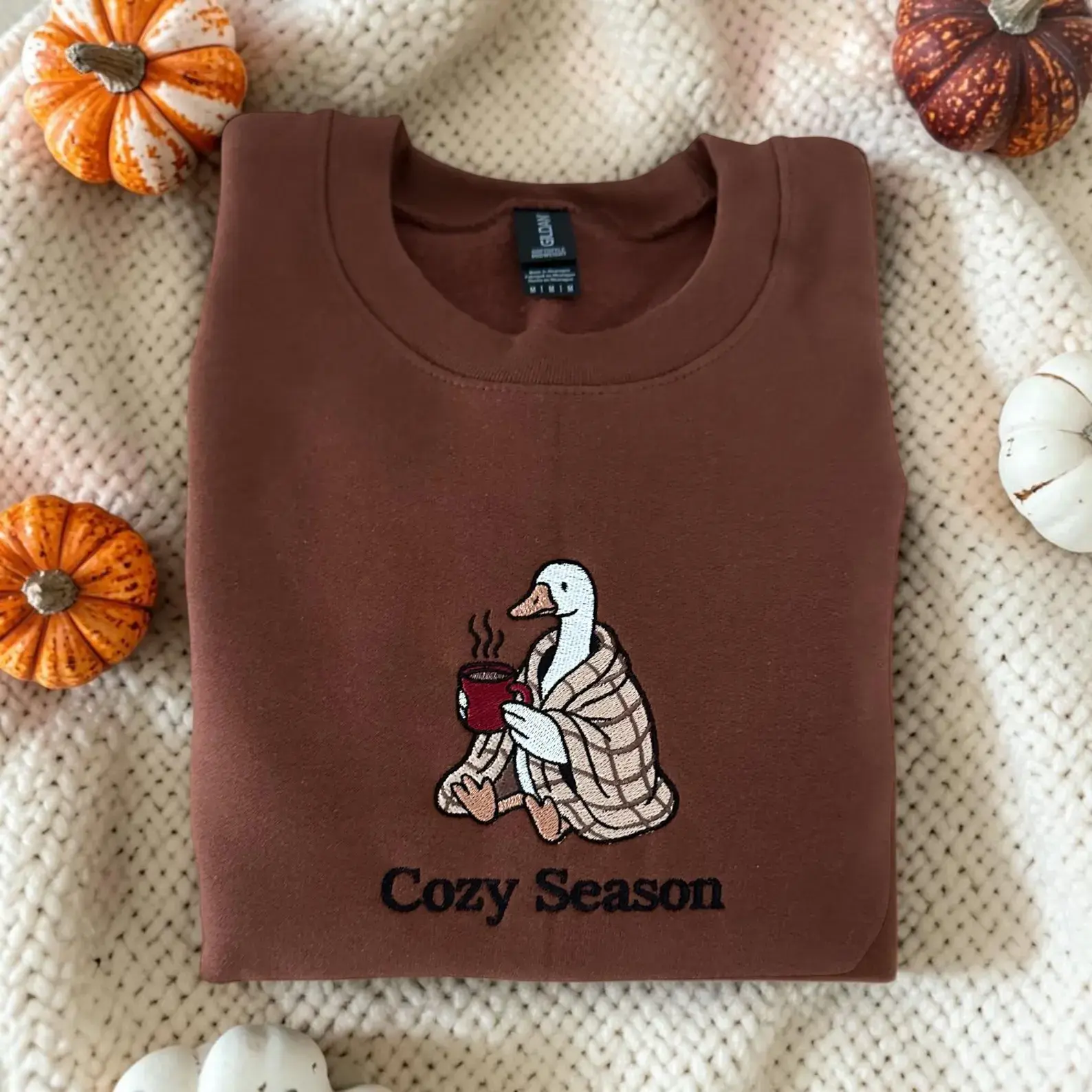 Cozy Goose Blanket Embroidered Sweatshirt, Hoodie